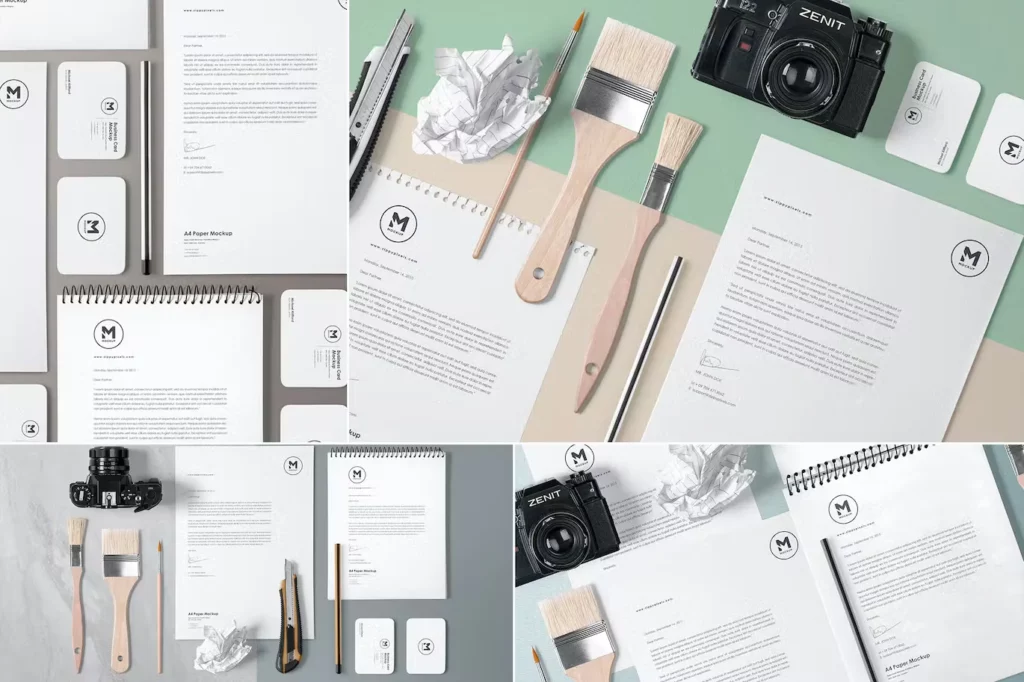 4 Stunning Stationery Mockup Templates Set