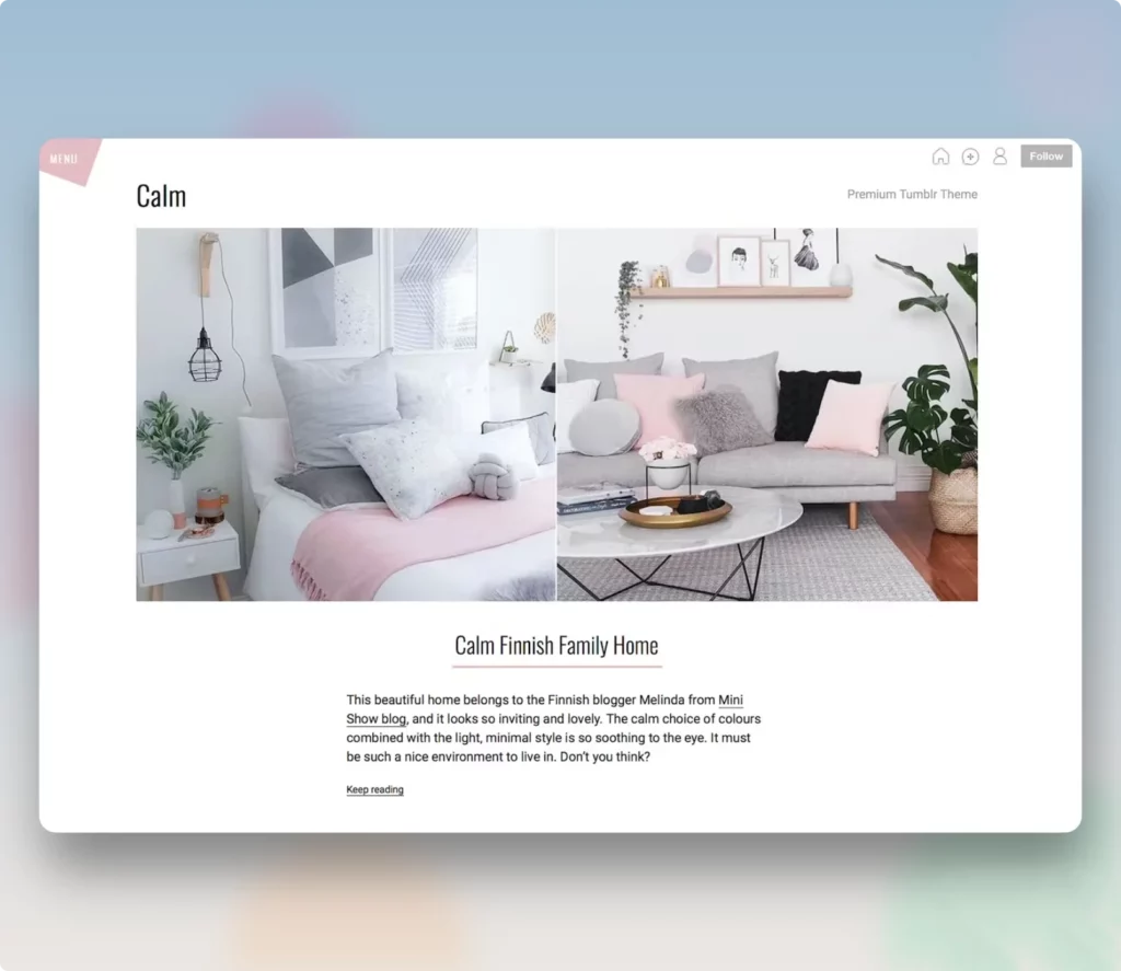 Calm Tumblr Theme