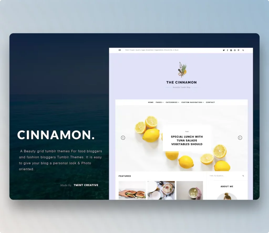 Cinnamon | Casual Grid Tumblr Theme For Writers