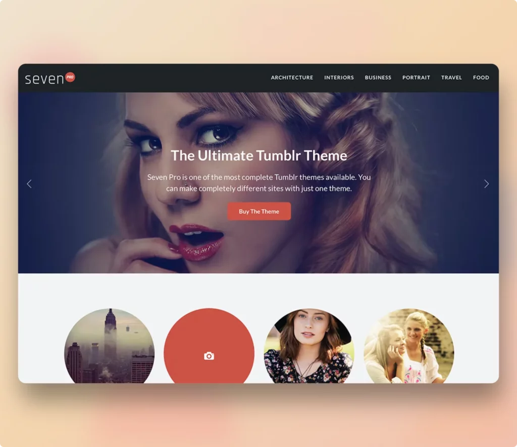 seven pro tumblr theme for writer and artists