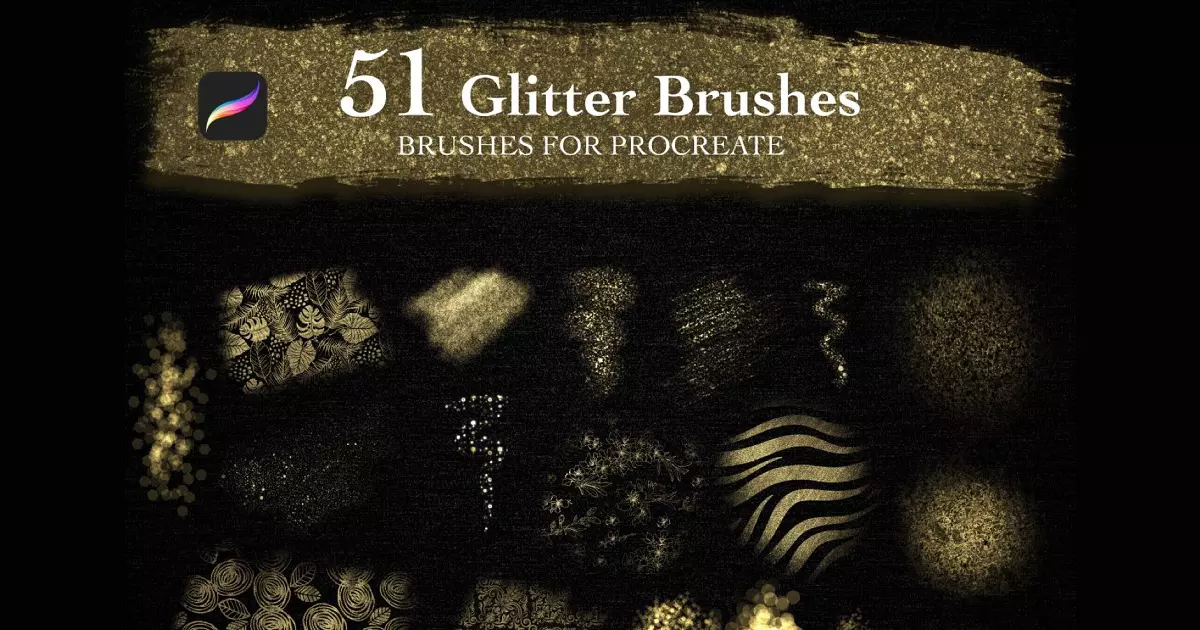 700+ Best Glitter Brushes for Procreate