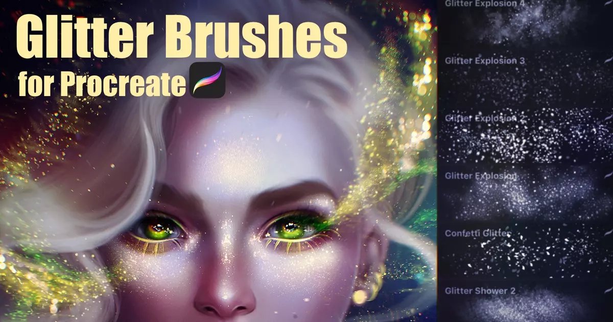 700+ Best Glitter Brushes for Procreate