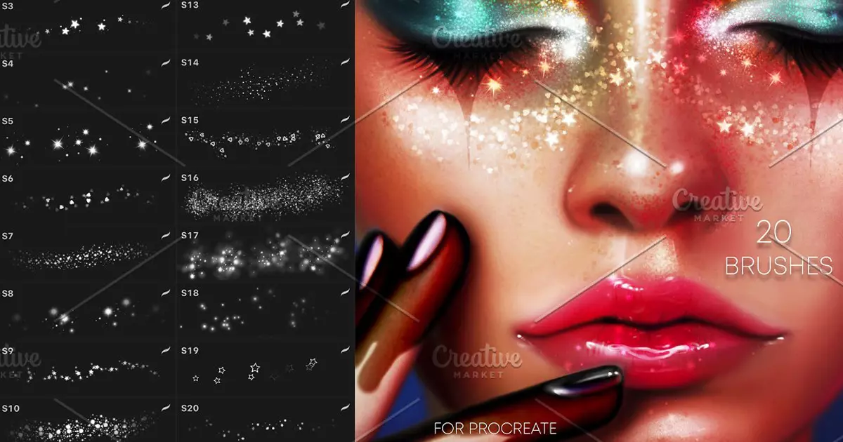 700+ Best Glitter Brushes for Procreate