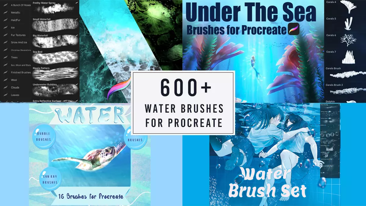 600+ Water Brushes for Procreate (1)