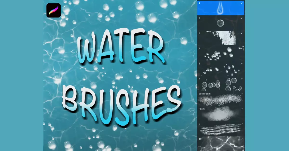 600+ New Water Brushes for Procreate - Free & Paid