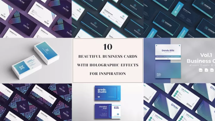 10 Beautiful Business Cards with Holographic Effects for Inspiration
