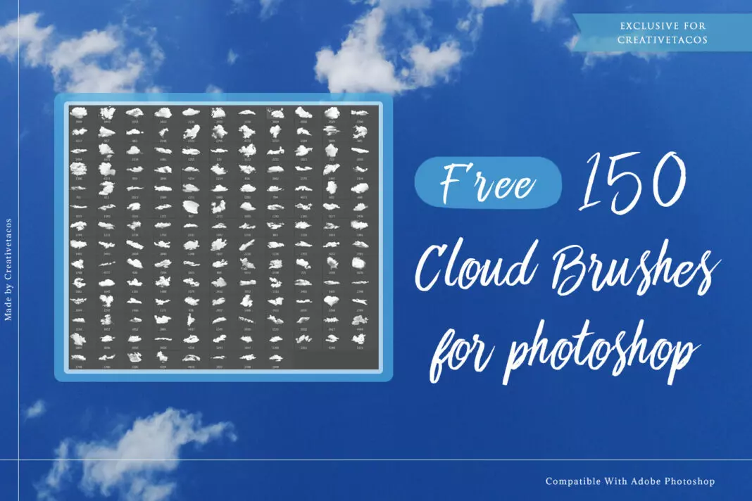 150 Free Cloud Photoshop Brushes Pack By Creativetacos
