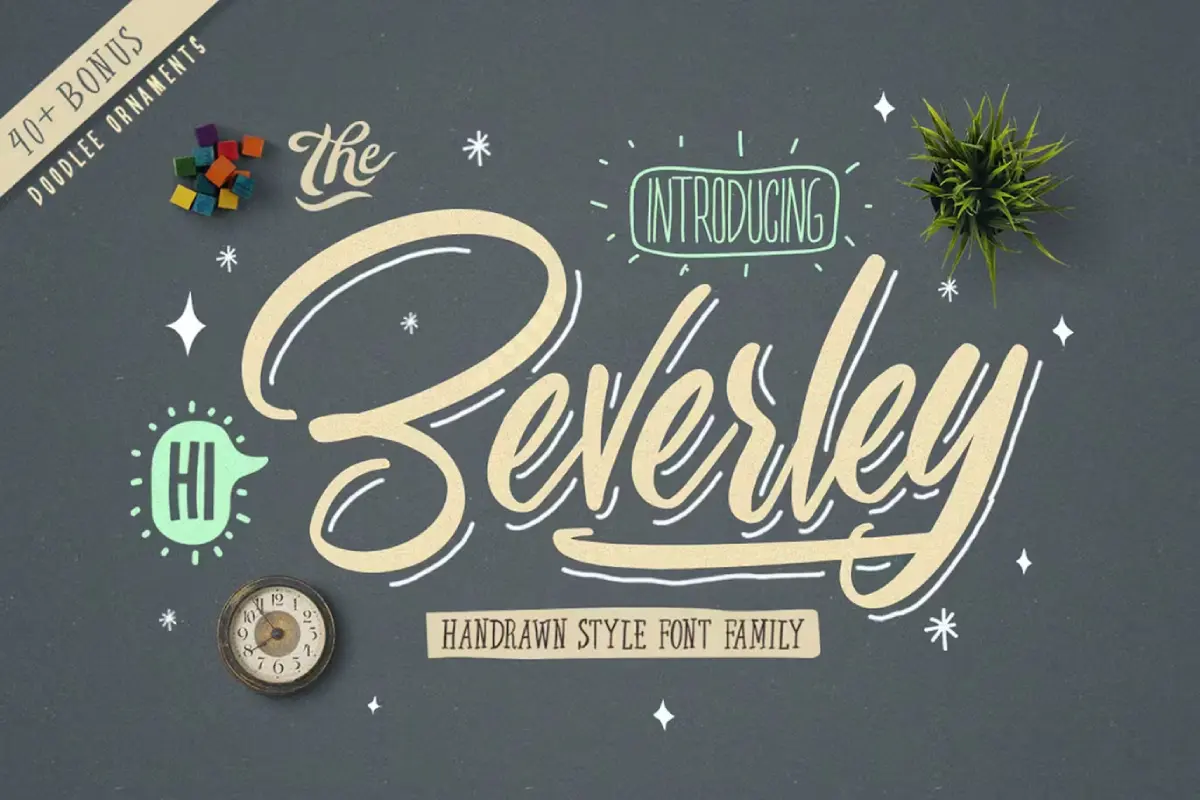 Beverley Font Family (Extra Bonus)
