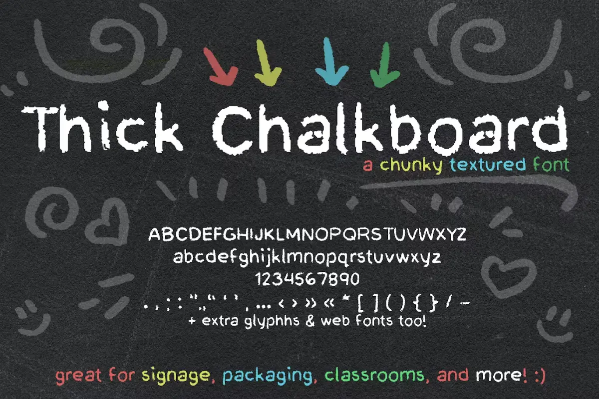 Thick Chalkboard Font (Handwriting Chalk Font)
