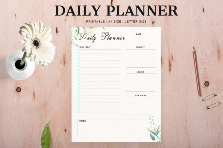 Free Modern Daily Planner Printable