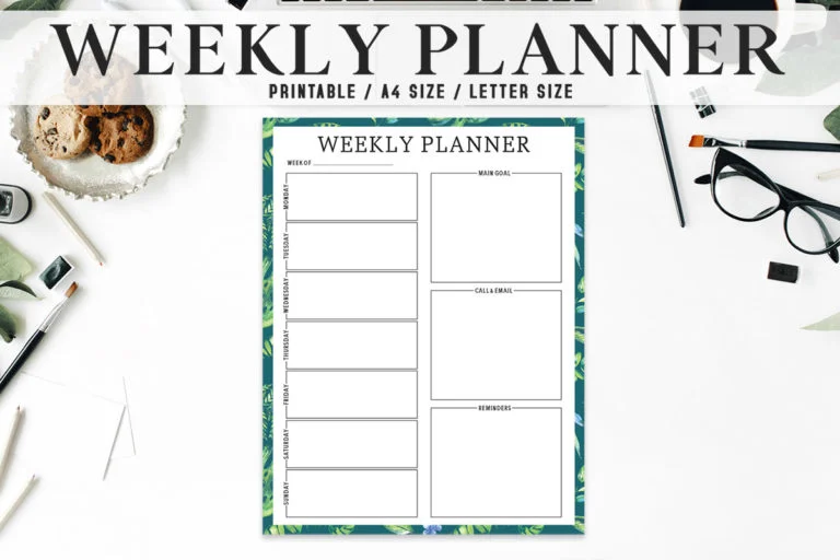 Artistic Weekly Planner Printable