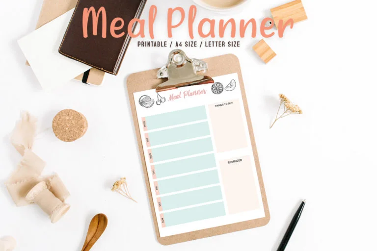 Colorful Meal Planner Printable