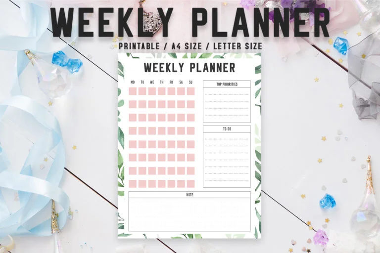 Colorful Weekly Planner Printable