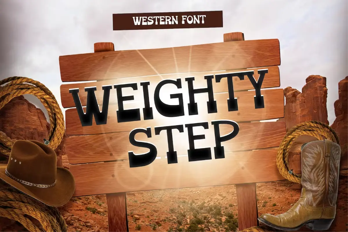 Weighty Step: A Playful Western Font for Kids
