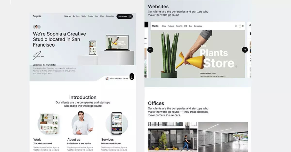 Sophia - Agency Website Template - Webflow Startup Template