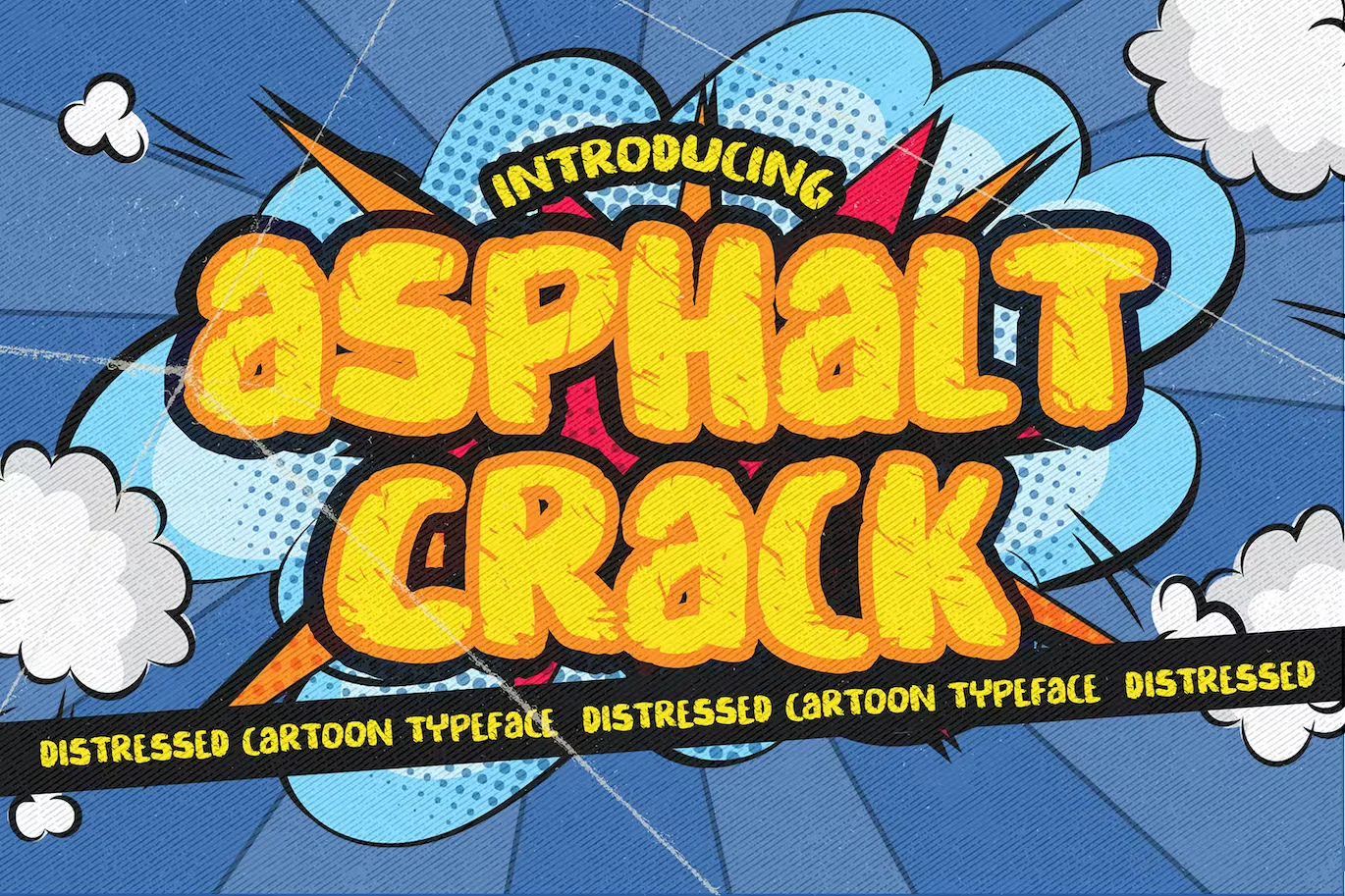 Asphalt Crack - Distressed Cartoon Typeface