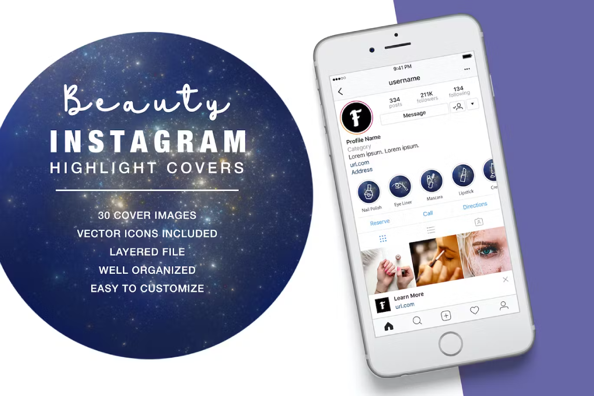 Beauty Instagram Highlight Space
