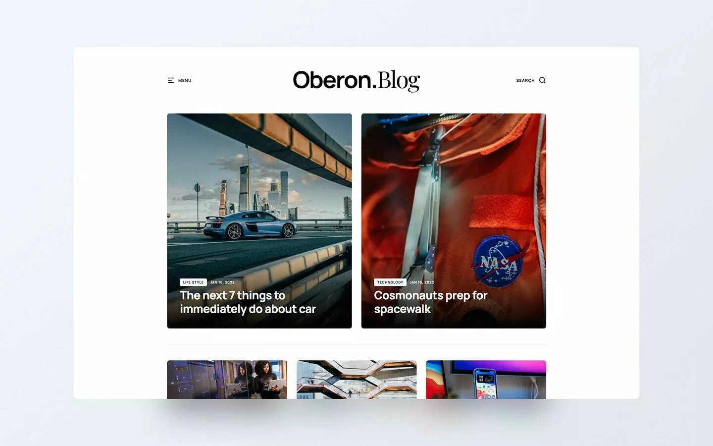 Oberon - Blog Website Template