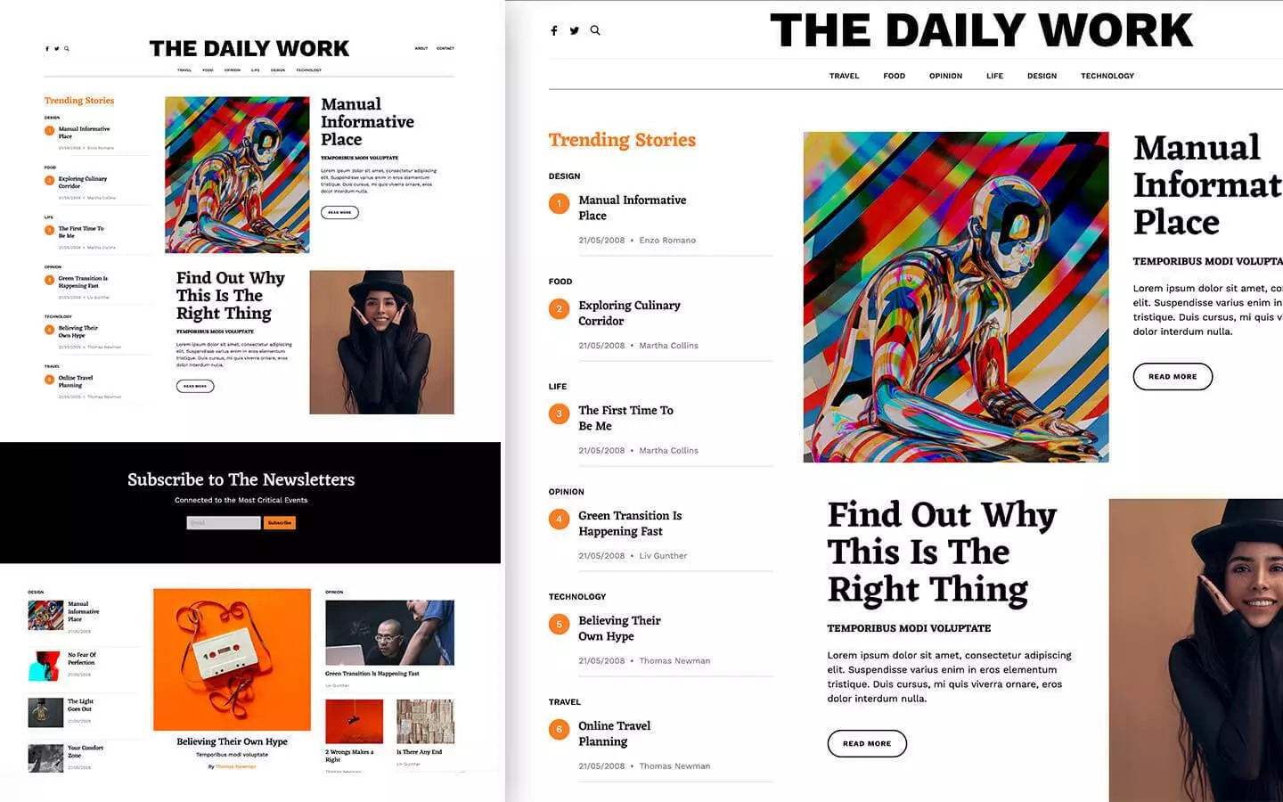 The Daily Work - News Website Template