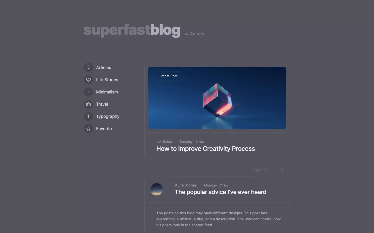 Superfast - Personal Website Template