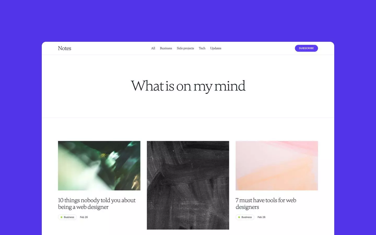 Notes - Design Website Template