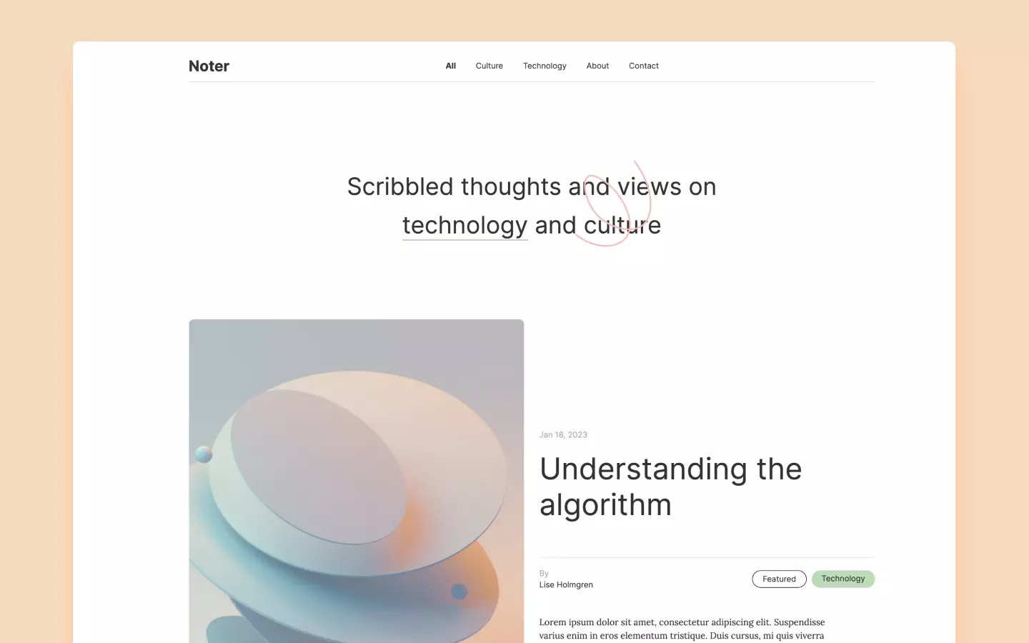 Noter - Blog Website Template