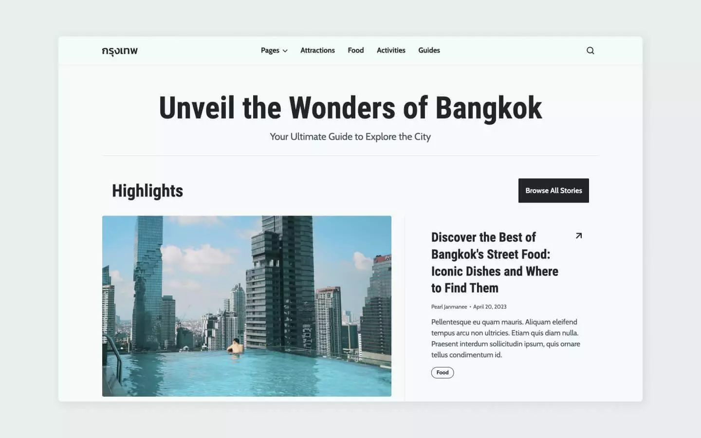 Krung Thep - Travel Website Template