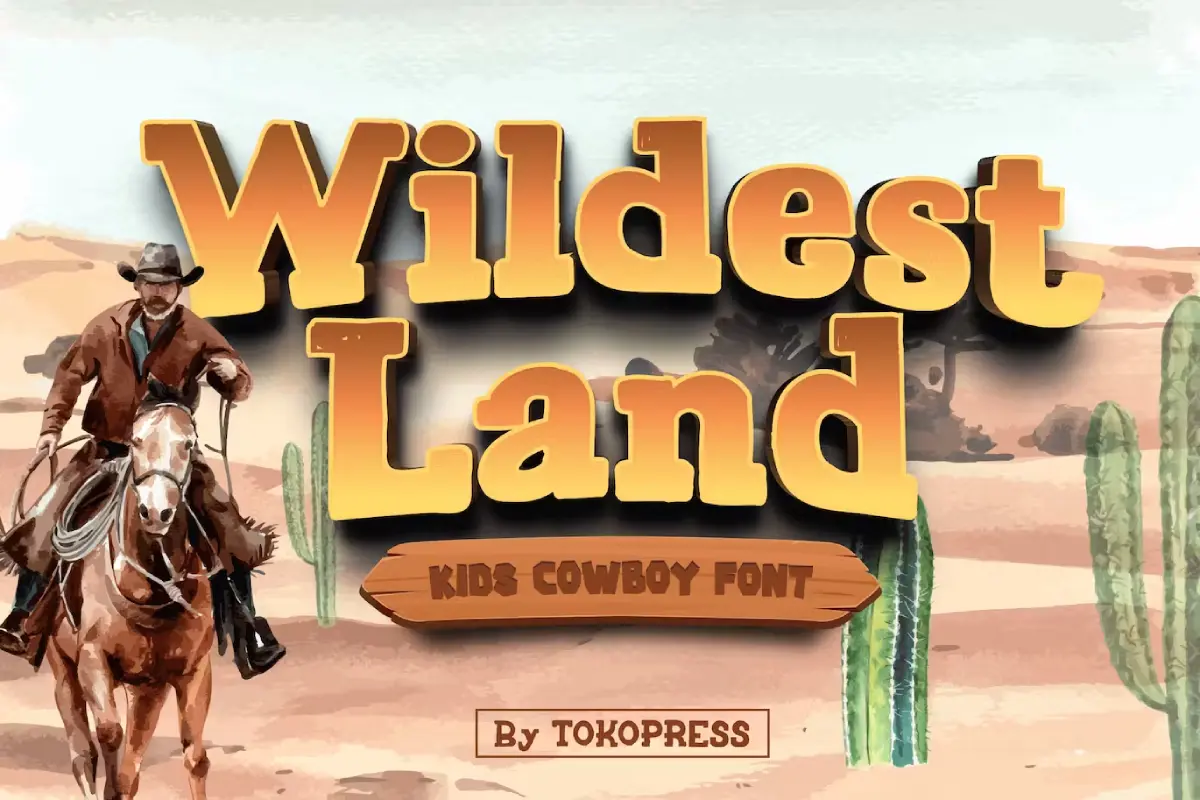 Wildest Land - Cowboy Kids Font
