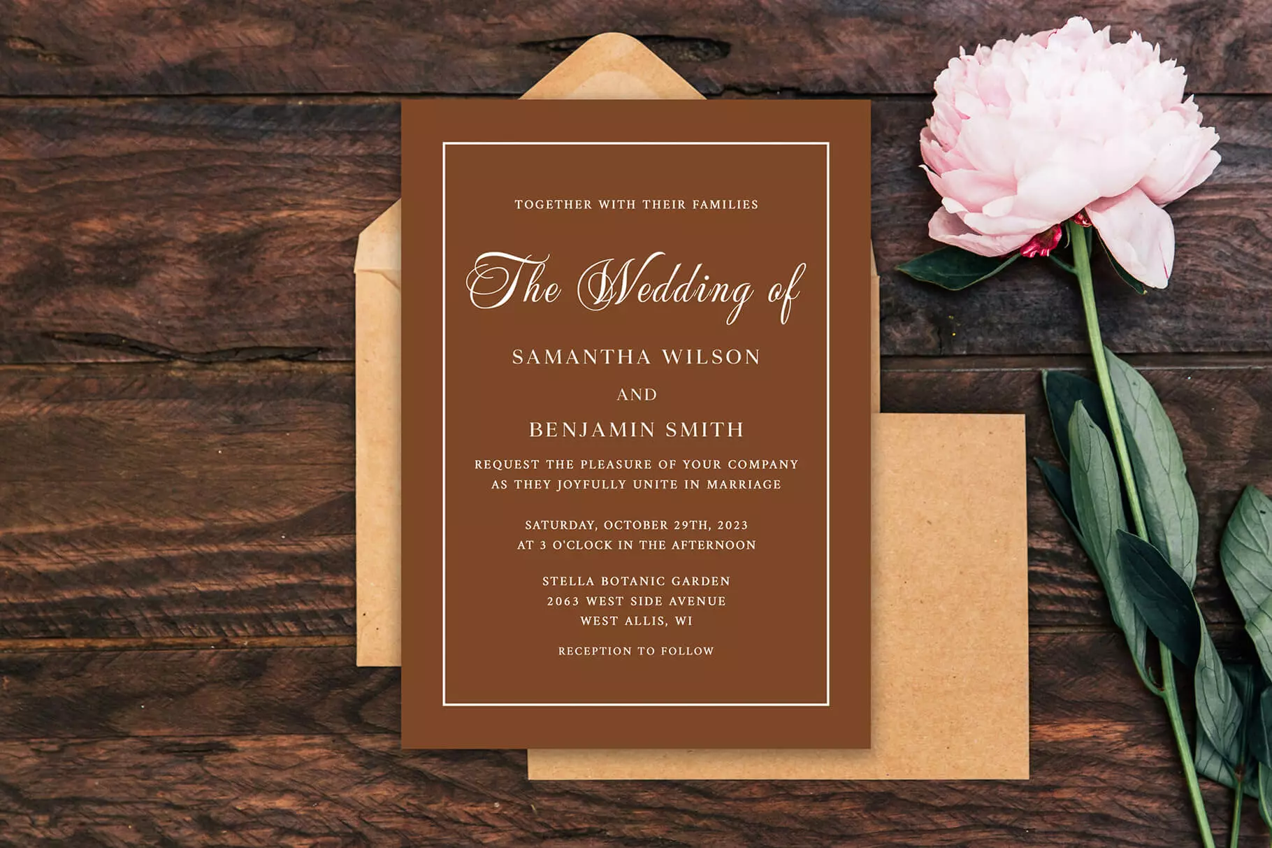 Rust Terracotta Wedding Invitation