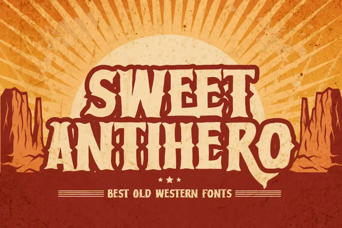 Sweet Antihero - Vintage western Font
