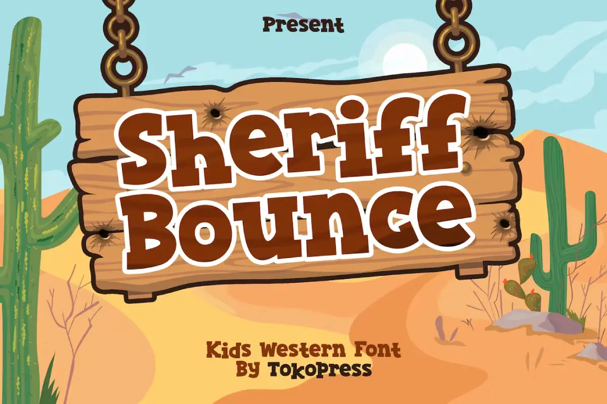 Sheriff Bounce - kids western font
