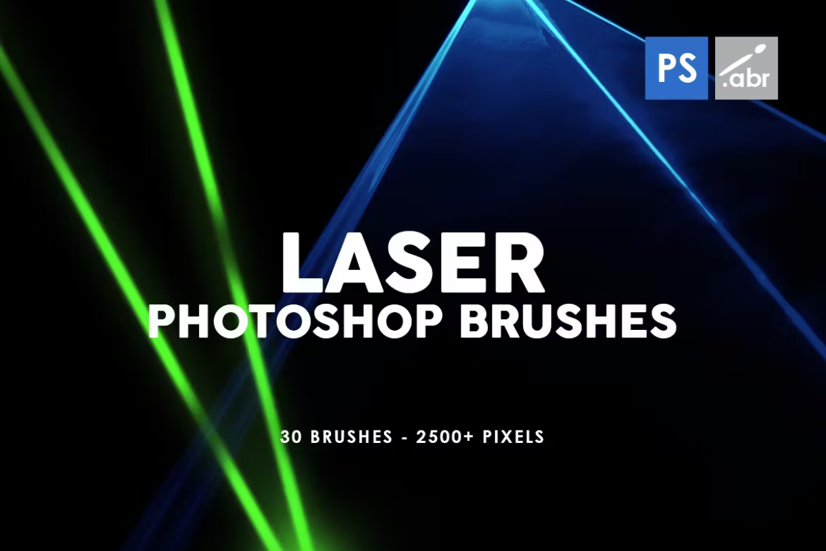 30 Laser Photoshop Stamp Brushes
