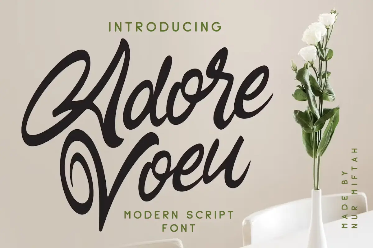 Adore Voeu - Modern Script Font
