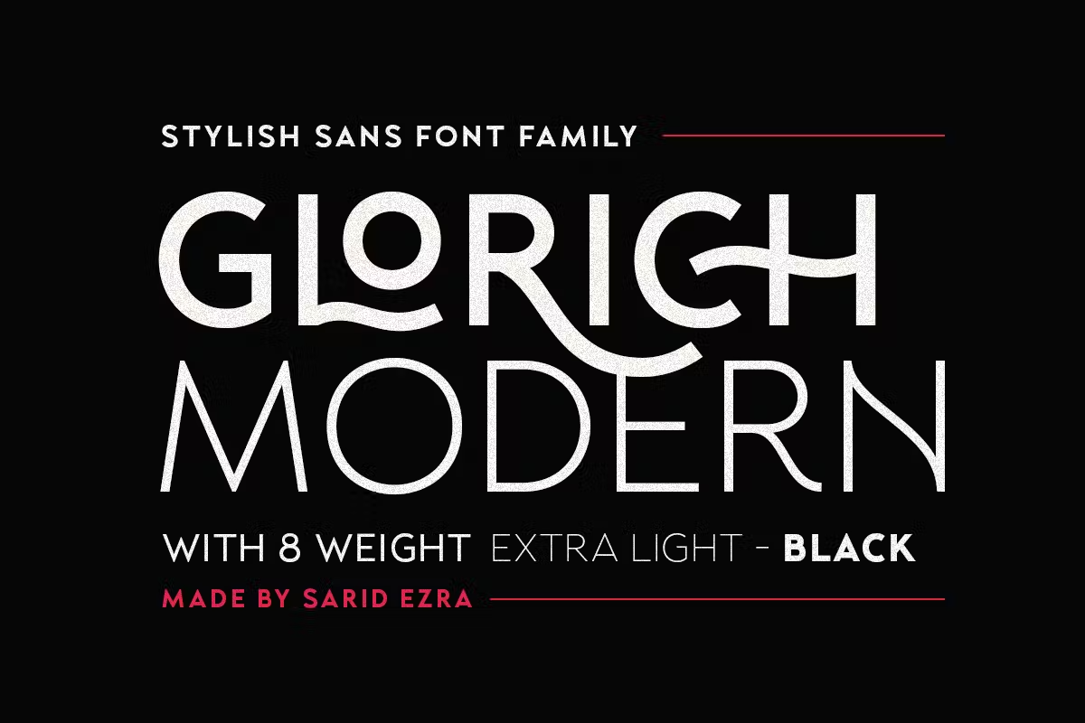 Glorich - Stylish Sans (8 FONTS)

