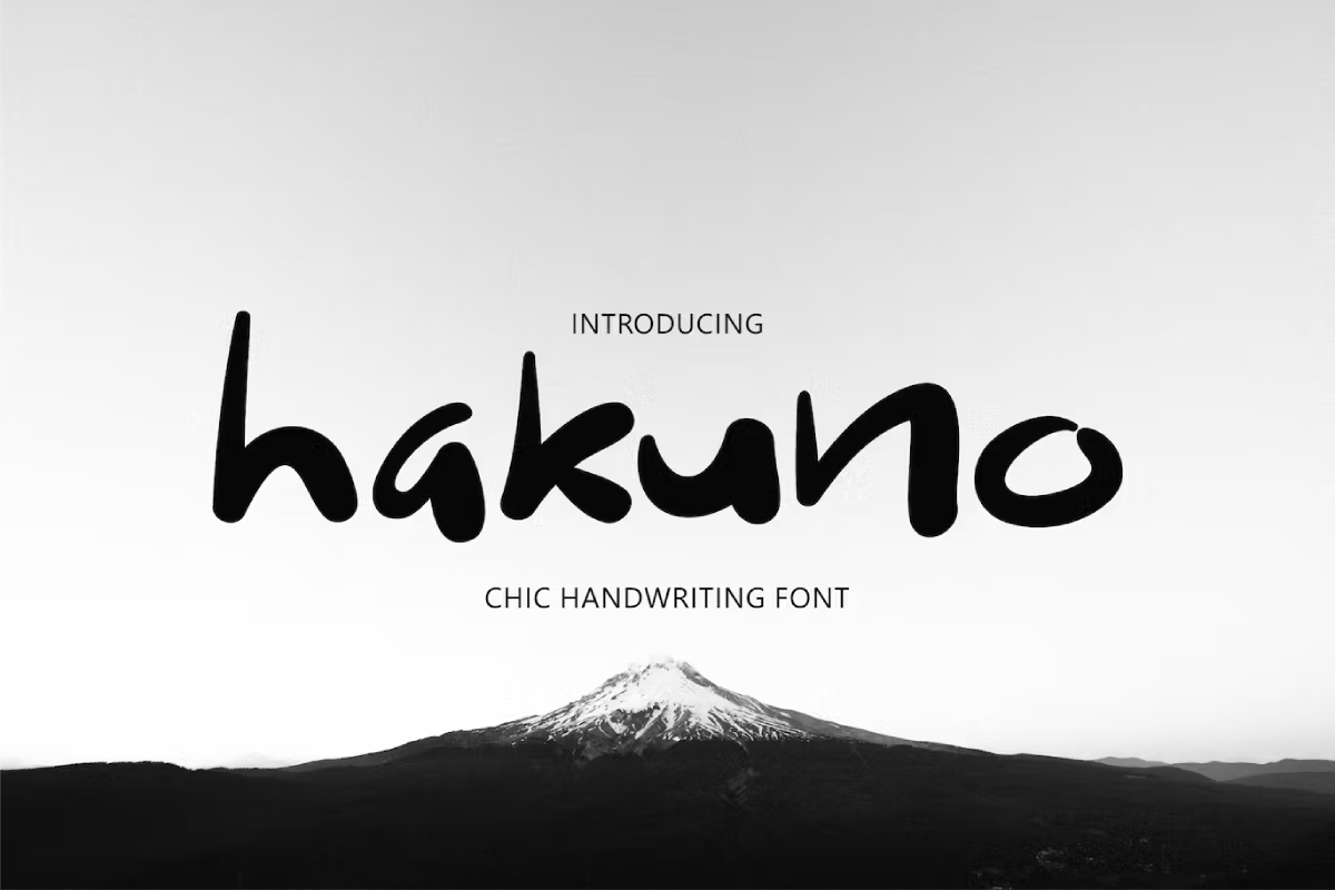 Hakuno - Chic Handwriting Font
