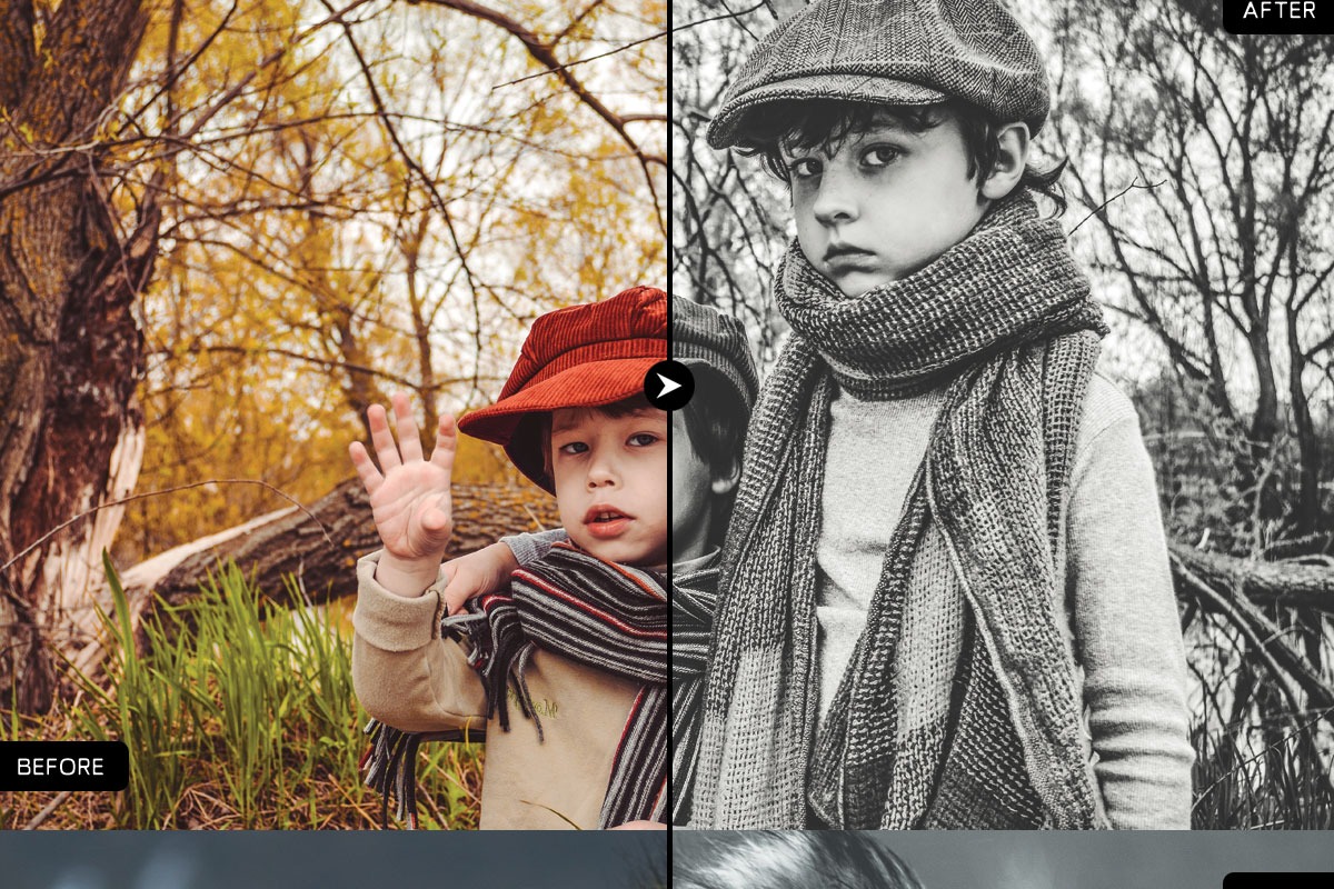 10 Black and White Lightroom Presets Preview 6