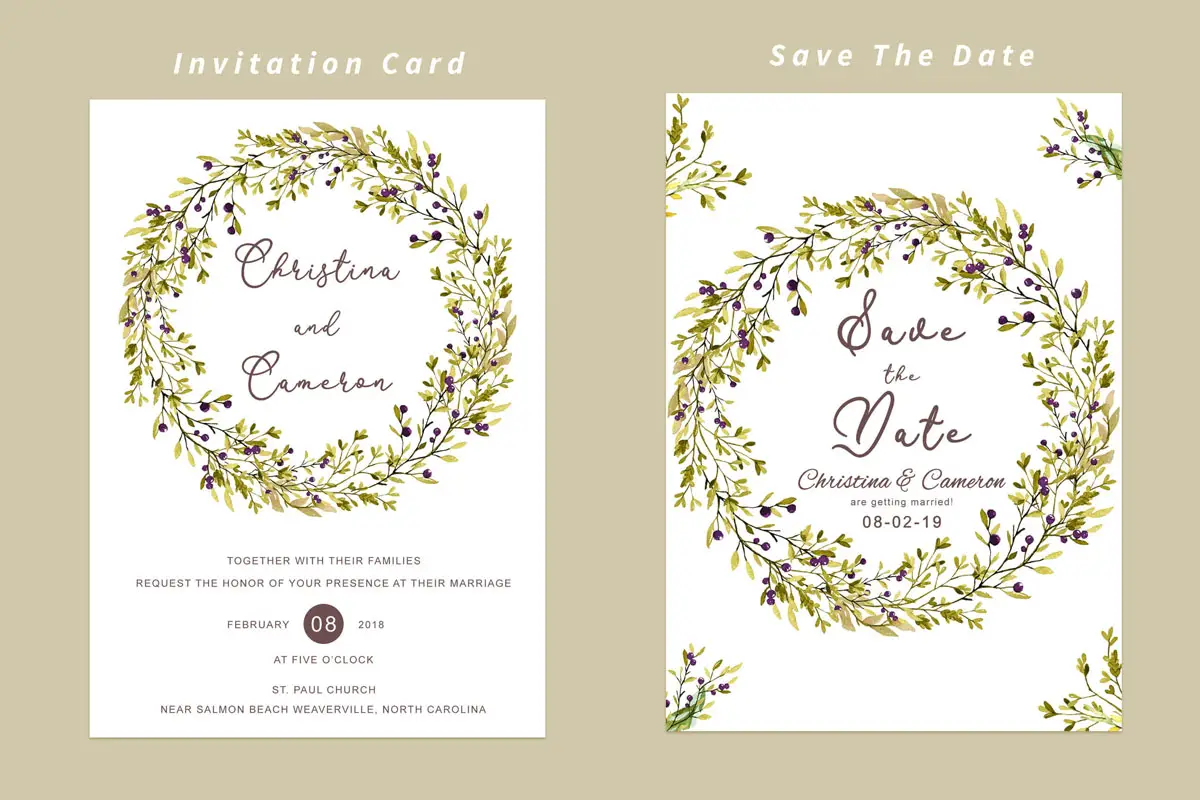 Wedding Invitation Card Template Preview 1