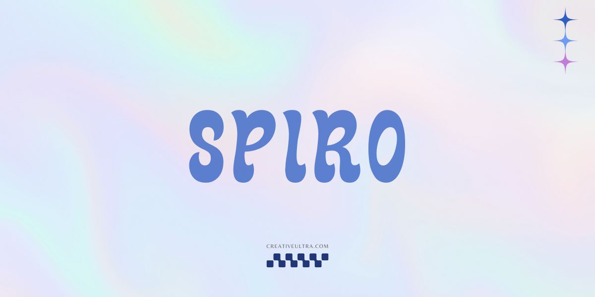 Illustration showing font "Spiro Font" written on a background. It's one of Top Y2K Fonts in Canva.