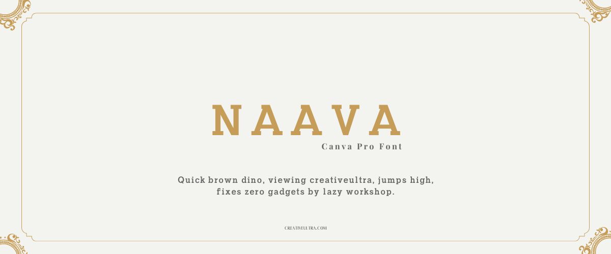 Illustration showing font "Naava Font" written on a background. It's one of Top Modern Fonts in Canva.