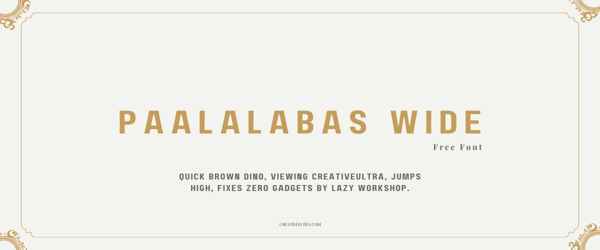 Illustration showing font "Paalalabas Wide Font" written on a background. It's one of Top Headings Fonts in Canva.