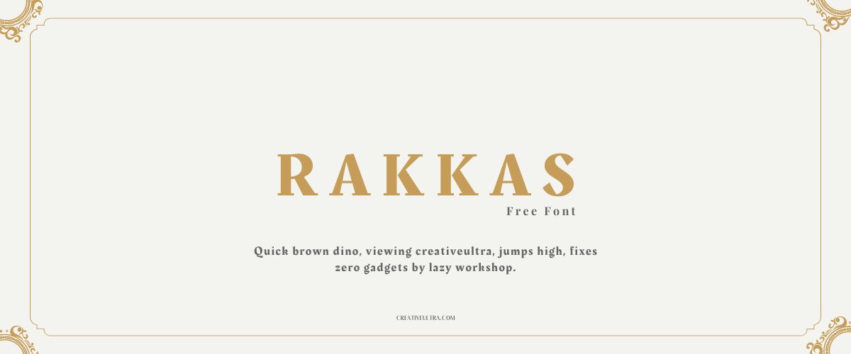 Illustration showing font "Rakkas Font" written on a background. It's one of Top Gothic Fonts in Canva.
