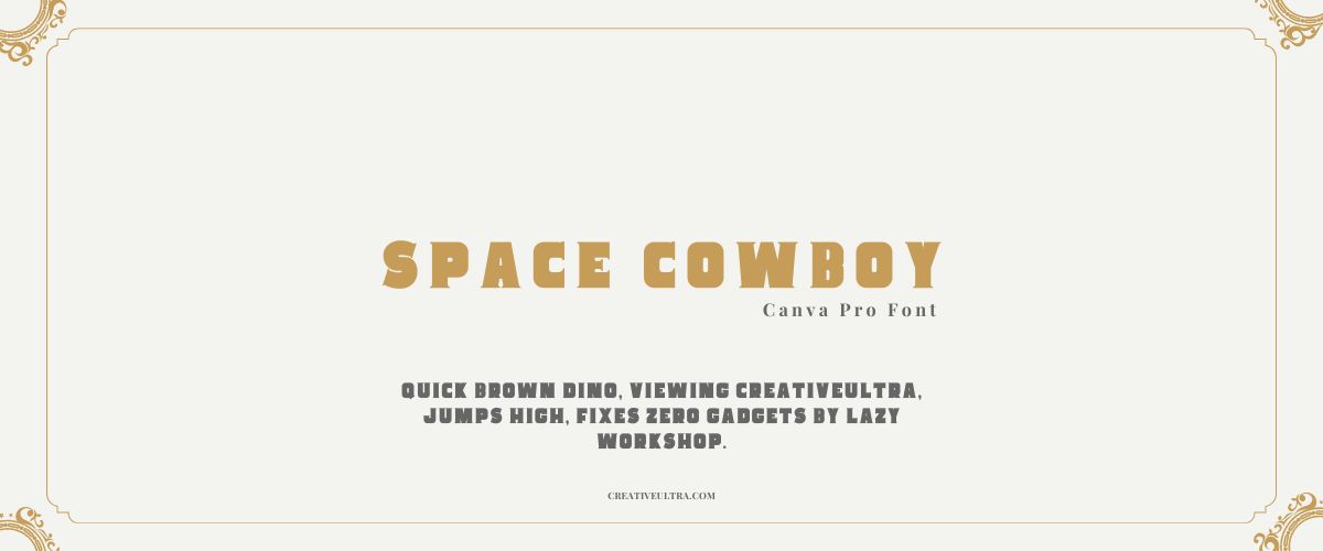 Illustration showing font "Space Cowboy Font" written on a background.