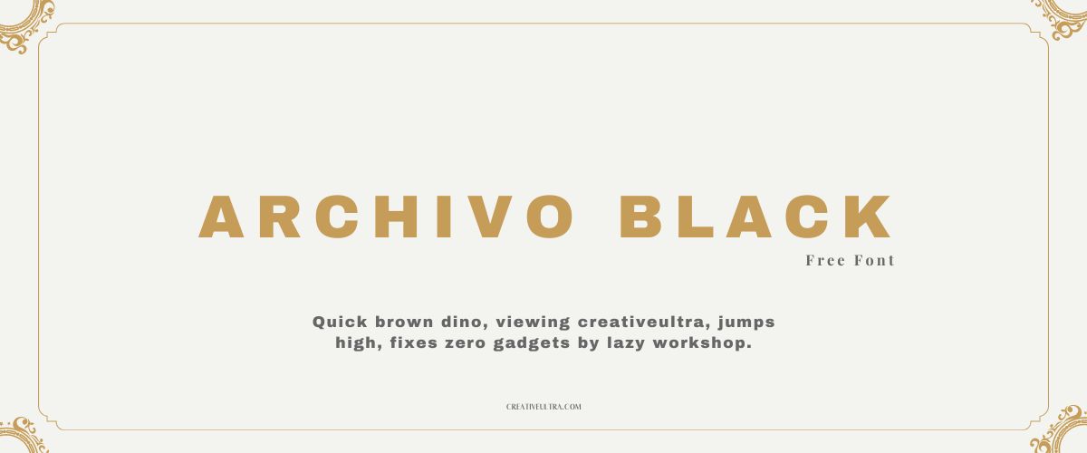 Illustration showing font "Archivo Black Font" written on a background. It's one of Top Modern Fonts in Canva.