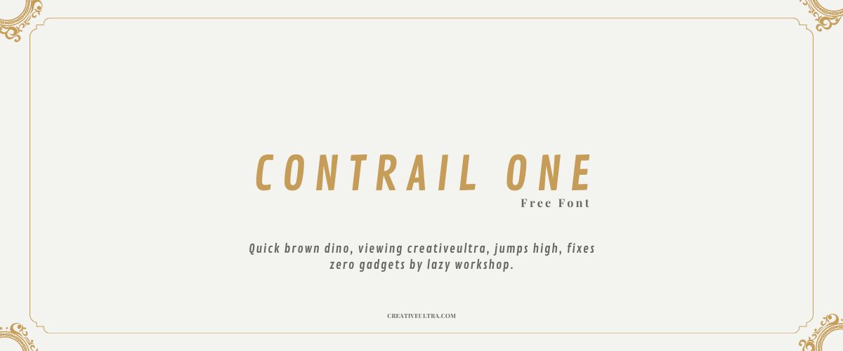 Illustration showing font "Contrail One Font" written on a background.