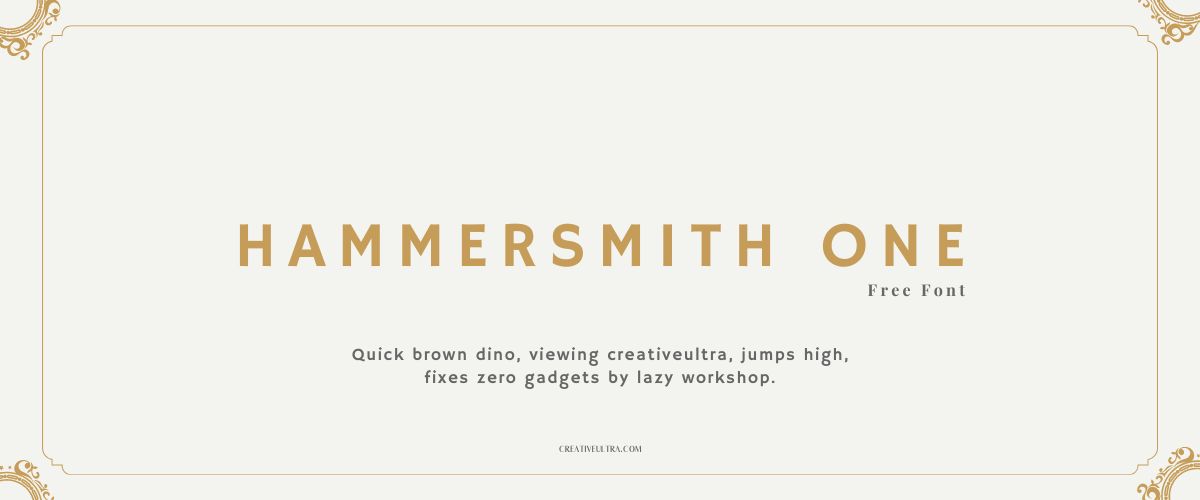 Illustration showing font "Hammersmith One Font" written on a background. It's one of Top Headings Fonts in Canva.