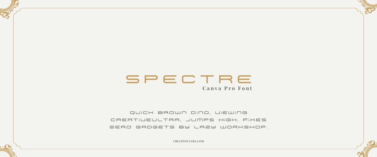 Illustration showing font "Spectre Font" written on a background.