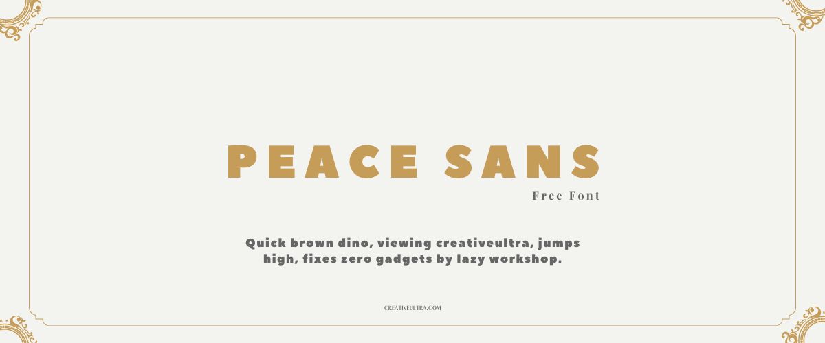 Illustration showing font "Peace Sans Font" written on a background. It's one of Top Modern Fonts in Canva.