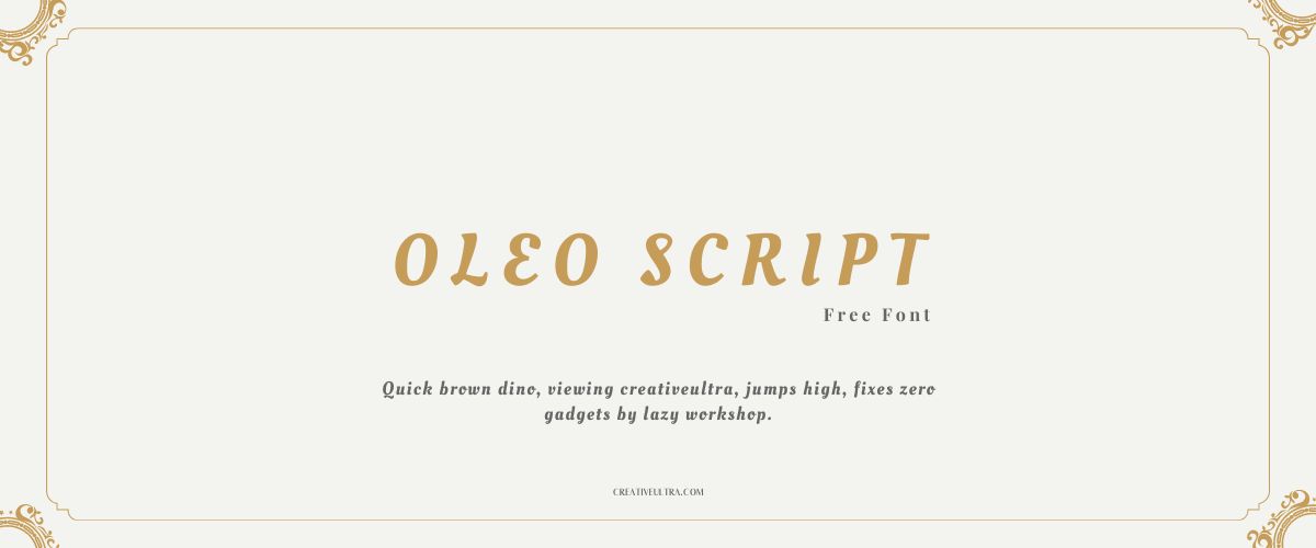 Illustration showing font "Oleo Script Font" written on a background. It's one of Top Headings Fonts in Canva.