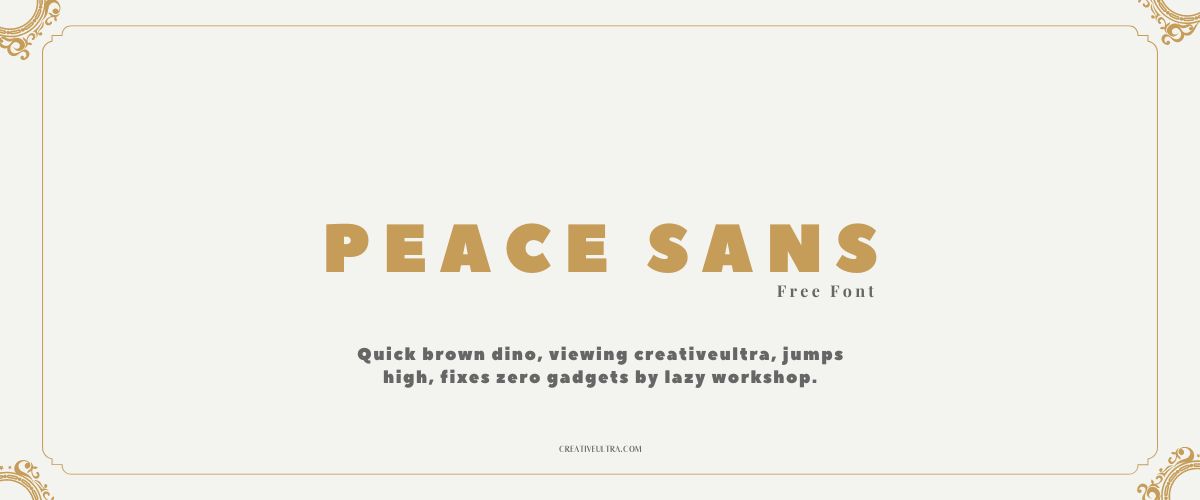 Illustration showing font "Peace Sans Font" written on a background. It's one of Top Strong Fonts in Canva.