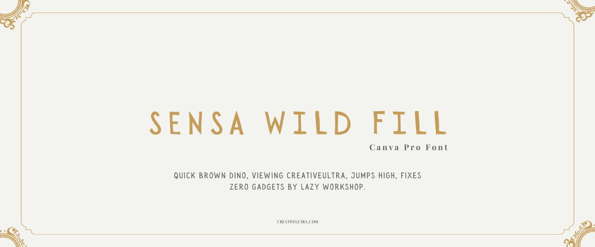 Illustration showing font "Sensa Wild Fill Font" written on a background. It's one of Top Handwriting Fonts in Canva.